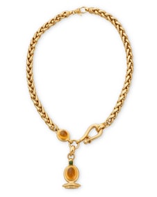 Joan Boyce: An 18K Gold, Citrine and Green Tourmaline Necklace