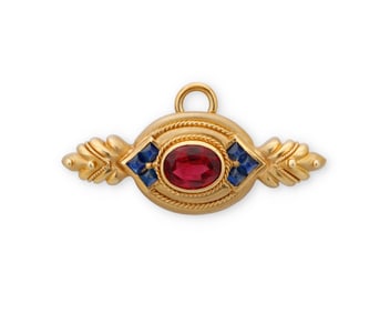 Joan Boyce: An 18K Gold and Gem-Set Brooch/Pendant
