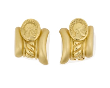 Joan Boyce: A Pair of 18k Gold Earclips