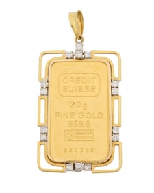 A Gold Suisse Credit Pendant