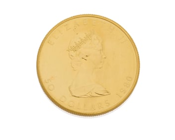 A 24K Gold Maple Leaf Coin