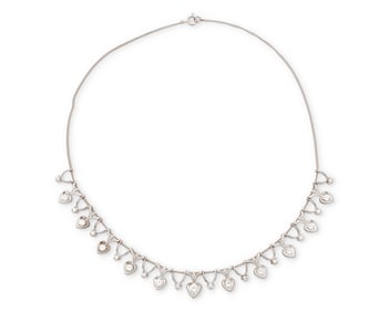 A White Gold and Diamond Necklace