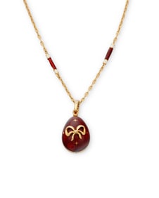 Faberge : An 18K Gold and Enamel Egg Necklace