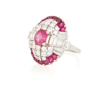 Oscar Heyman: A Platinum, Ruby and Diamond Ring