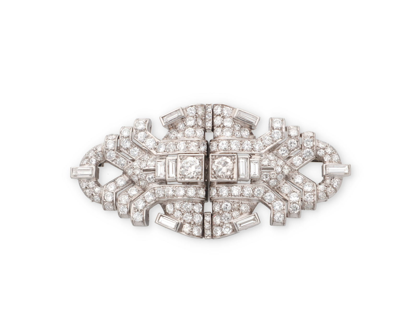 A Platinum and Diamond Double-Clip Brooch, c.1930 (1 of 3)