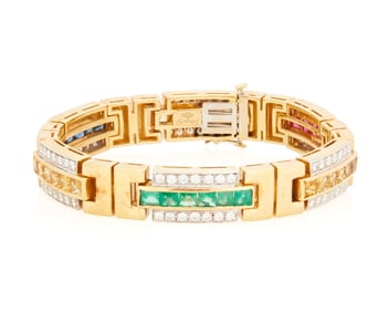 Ellagem: An 18K Gold and Gem-Set Bracelet