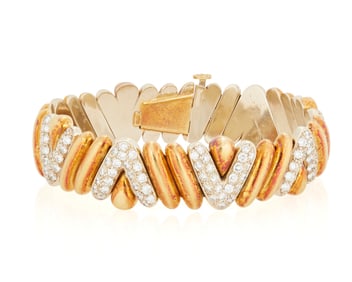 An 18K Gold and Diamond Bracelet