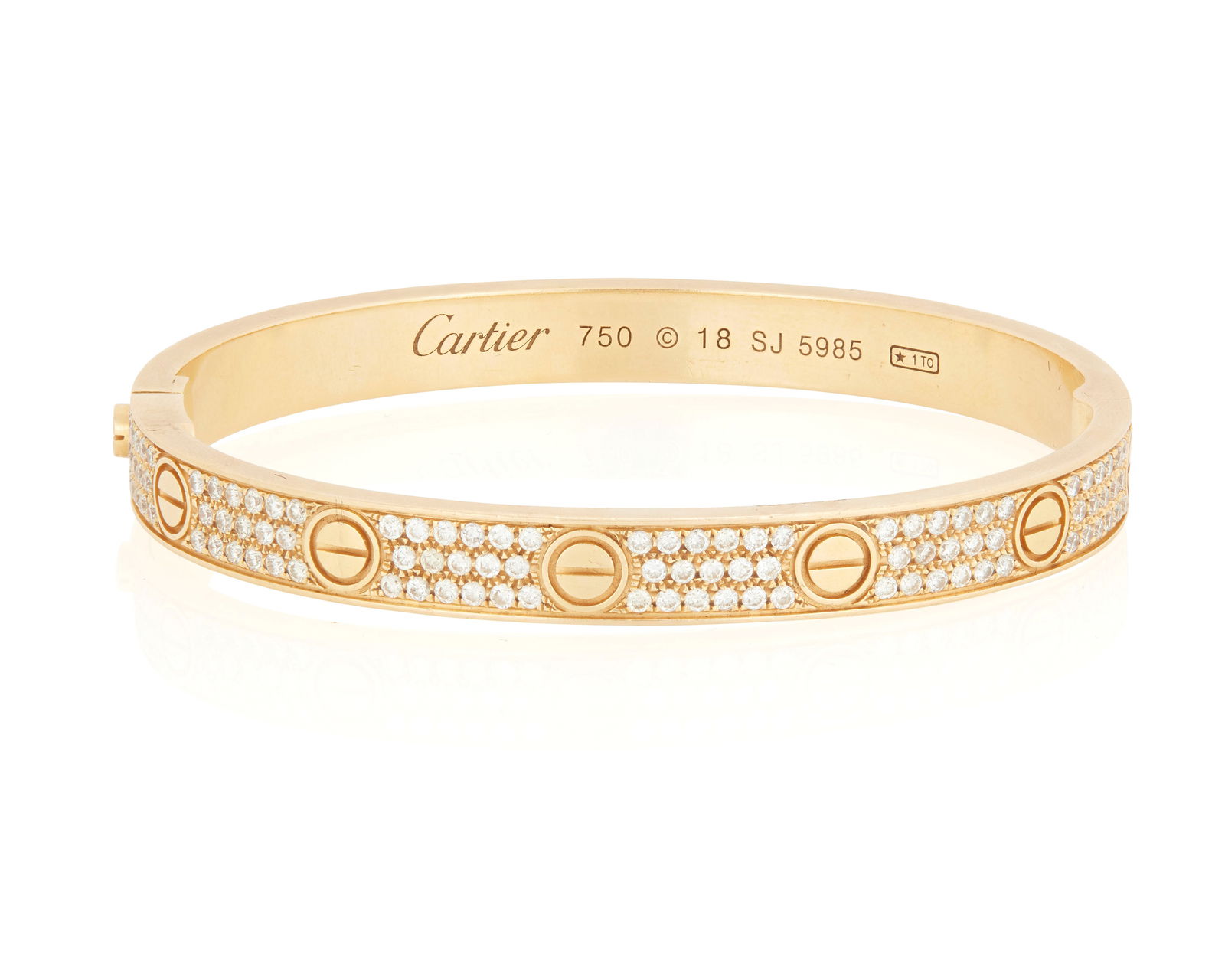 Cartier: An 18K Gold and Diamond 'Love' Bangle (1 of 3)