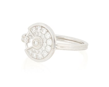 Cartier: An 18K White Gold and Diamond 'Amulette de Cartier' Ring