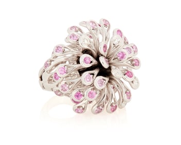 Christian Dior: An 18K White Gold and Pink Sapphire Ring