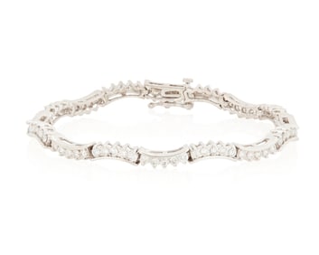 A 14K White Gold and Diamond Bracelet