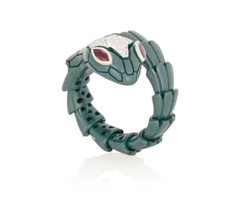 Alexis NY: A Titanium, 18K White Gold, and Diamond Ring