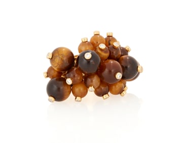 Aletto Brothers: An 18K Gold, Tiger's Eye and Diamond Ring