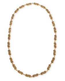 A 14K Gold and Plique-a-Jour Enamel Chain
