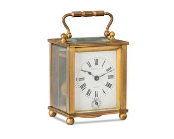 A Couaillet Freres carriage alarm clock for Tiffany & Co.