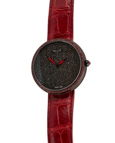 Tellus: A Blackened Stainless-Steel and Black Diamond 'Diamante' Watch