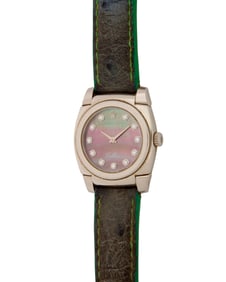 Rolex: An 18K White Gold and Mother-of-Pearl 'Cellini' Watch
