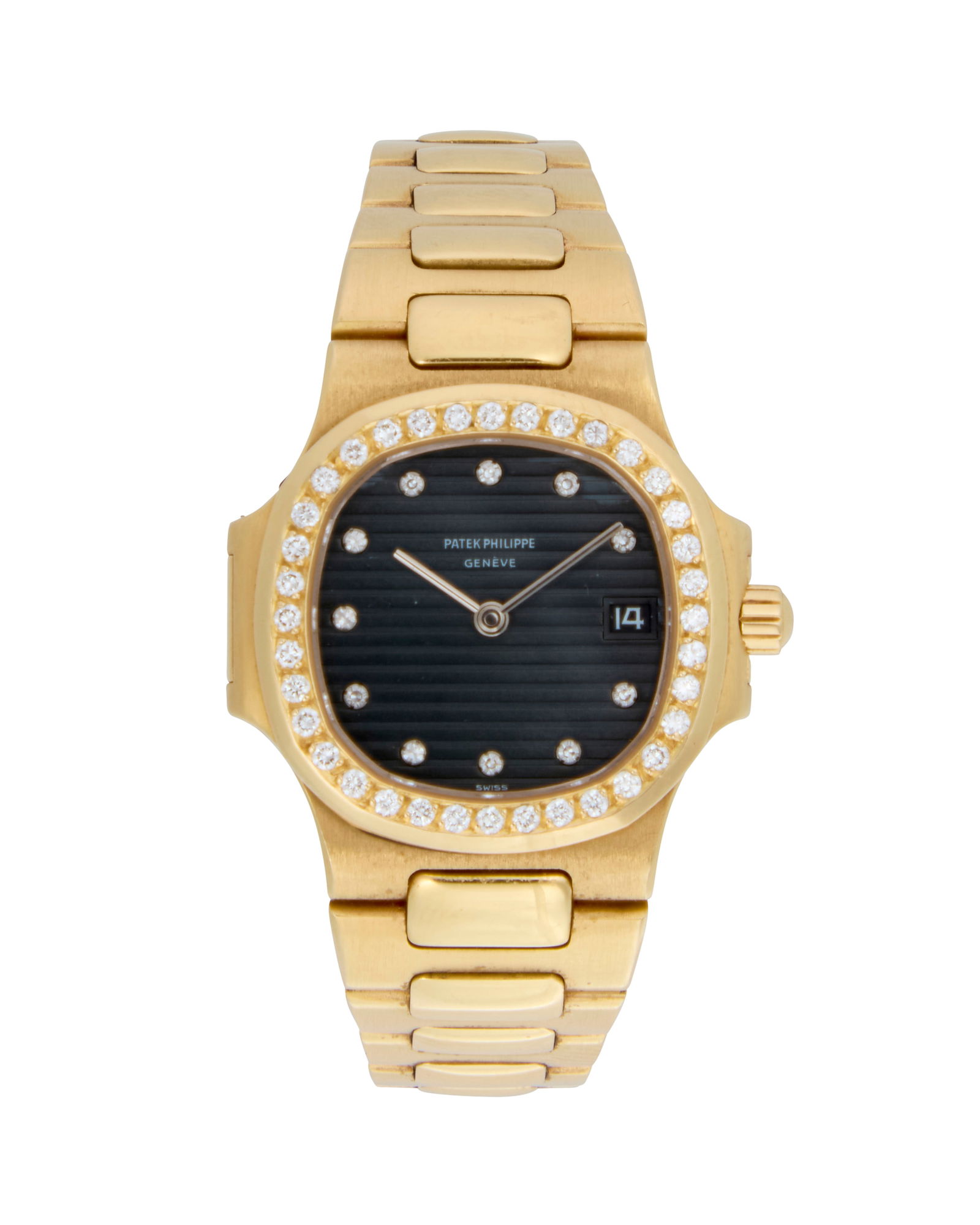 Patek Philippe: An 18K Gold and Diamond 'Nautilus' Watch (1 of 3)