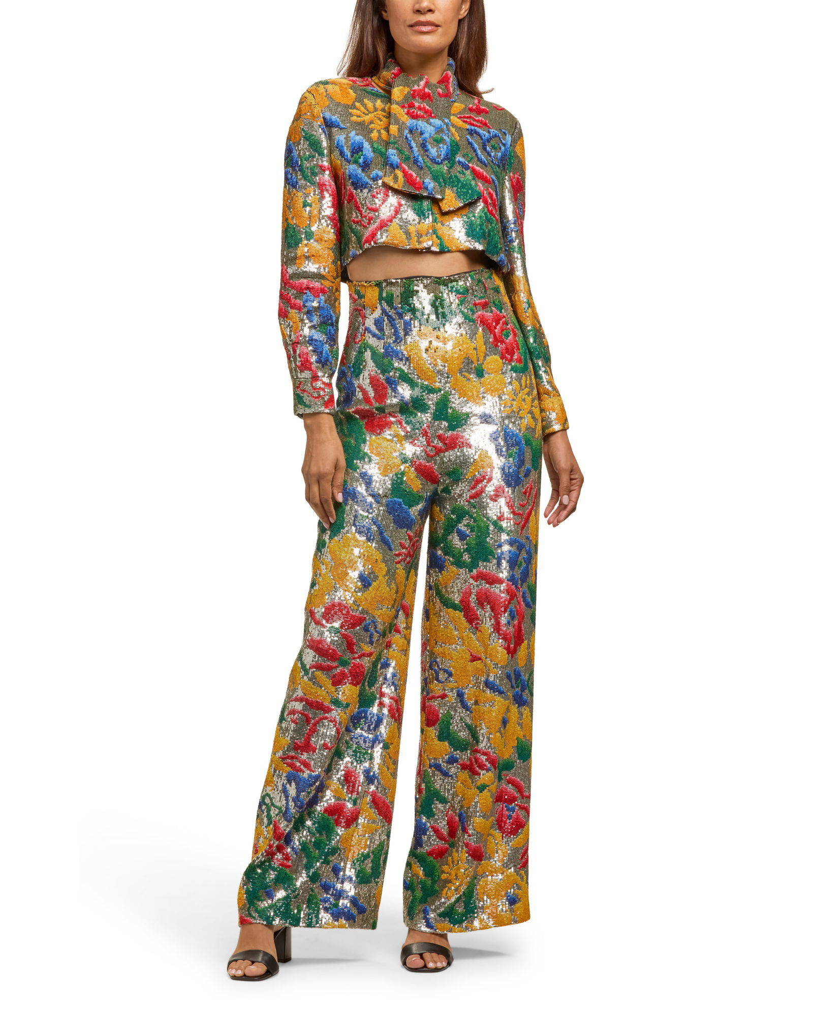 Maison Schiaparelli: A Floral Sequin Bolero Pant Suit (1 of 8)