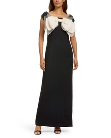 Isaac Mizrahi: A Black and Cream Bow Front Gown
