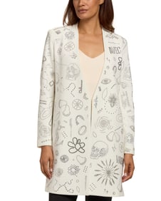 Libertine: A Diamante White Jacket "Avec Des Images Vagues"