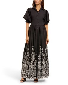 Michael Kors: A Black Poplin Embroidered Eyelet Maxi Shirtdress, 2019