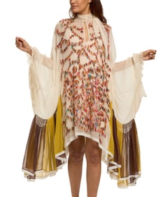 Chloe: A Multicolored Silk Chiffon Applique Shift Dress, 2016