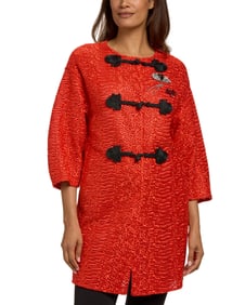 Ermanno Scervino: A Red Embroidered Lace Evening Coat