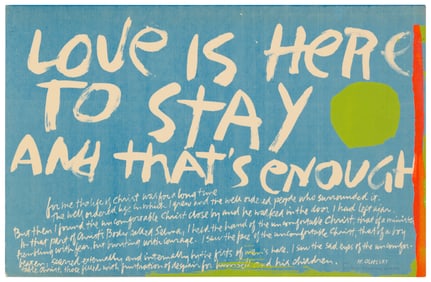 Corita (Sister Mary) Kent (1918-1986), "Love is Here to Stay," 1965