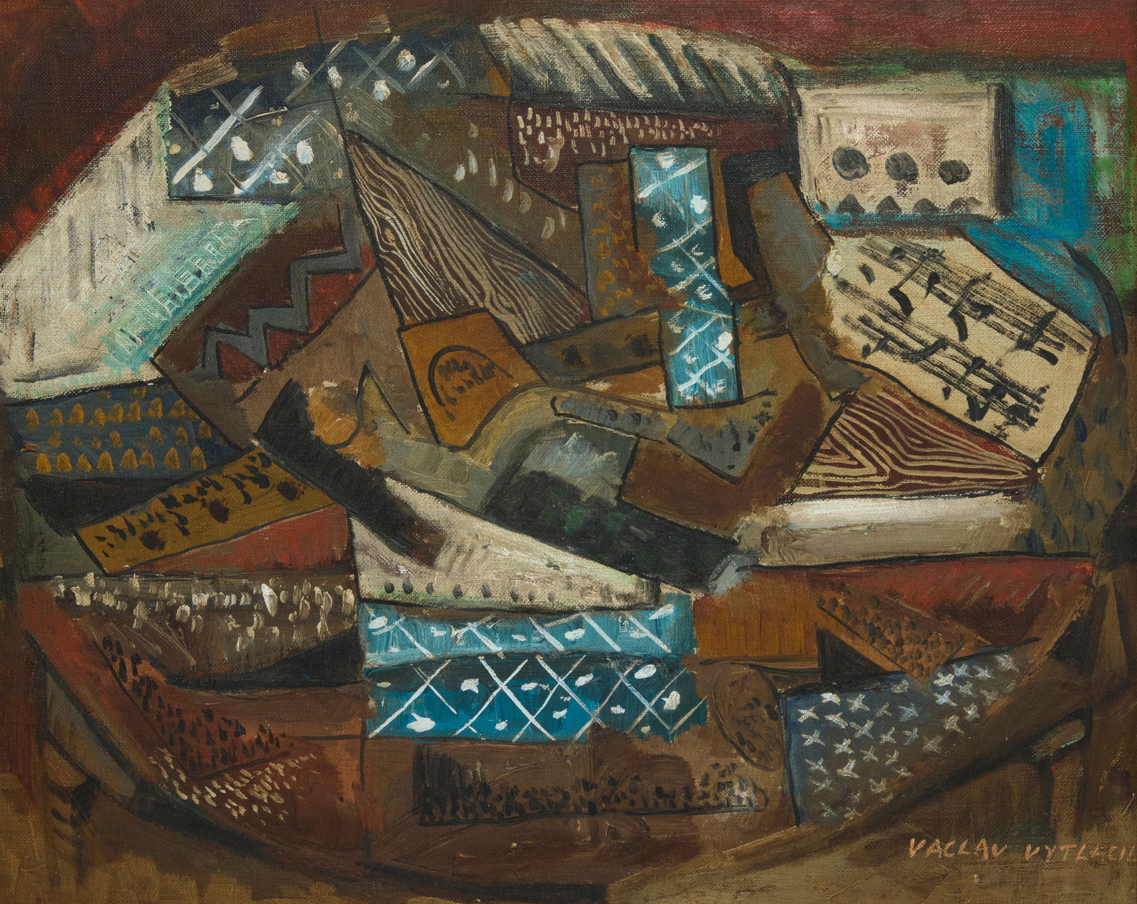 Vaclav Vytlacil (1892-1984), Cubist musical composition, circa 1930s (1 of 7)