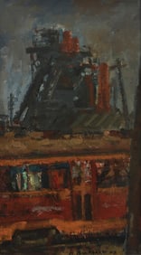 Hans Burkhardt (1904-1994), Industrial scene, 1948