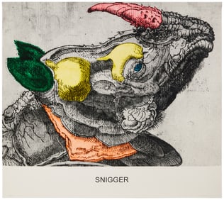 John Baldessari (1931-2020), "Engravings with Sounds: Snigger," 2015