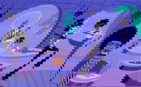 Josh Agle (aka SHAG) (b. 1962), "Into His Dark Heart," 2003