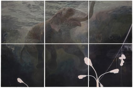 Ruprecht von Kaufmann (b. 1974), Untitled, Elephant (six panels)