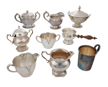 A group of sterling silver hollowware items