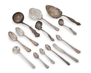 A group of miscellaneous silver flatware items