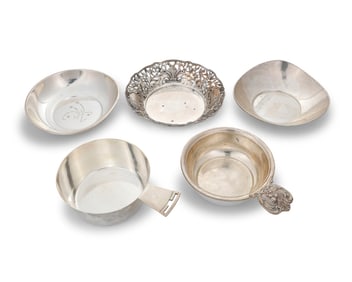 A group of sterling silver porringers and bowls