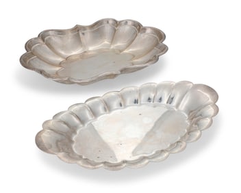 Two sterling silver serving bowls