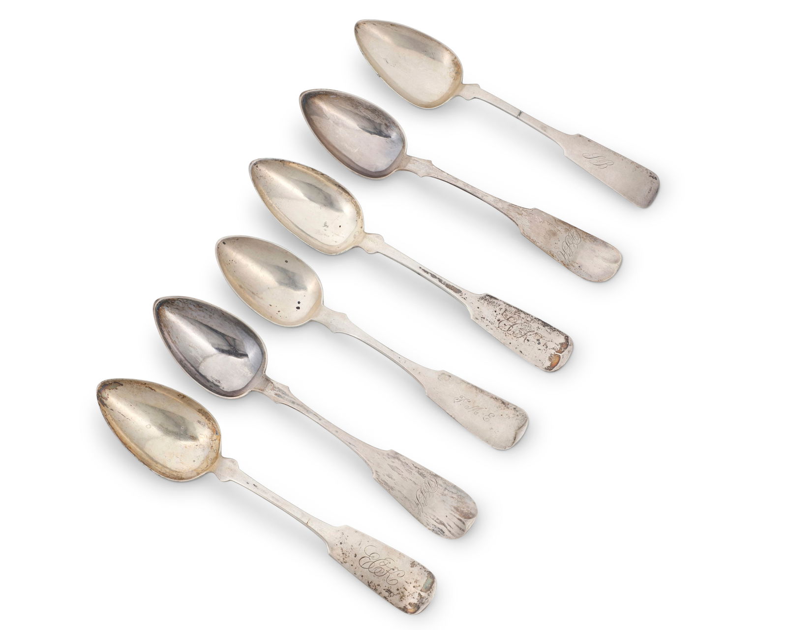 A group of English coin silver table spoons (1 of 3)