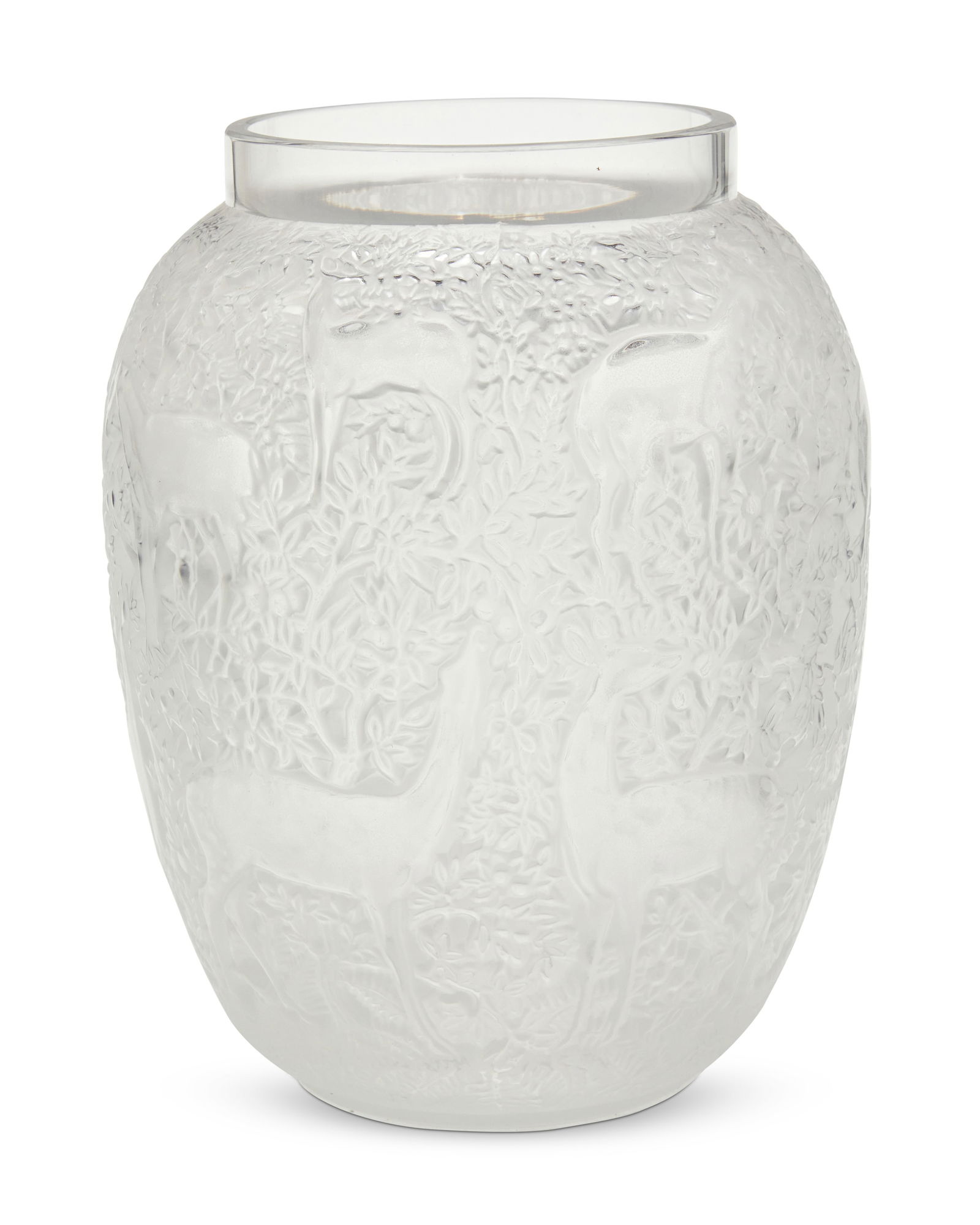 A Lalique glass 'Biches' vase, no. 12320 (1 of 3)