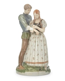 A Royal Copenhagen porcelain Knight and Maiden figurine