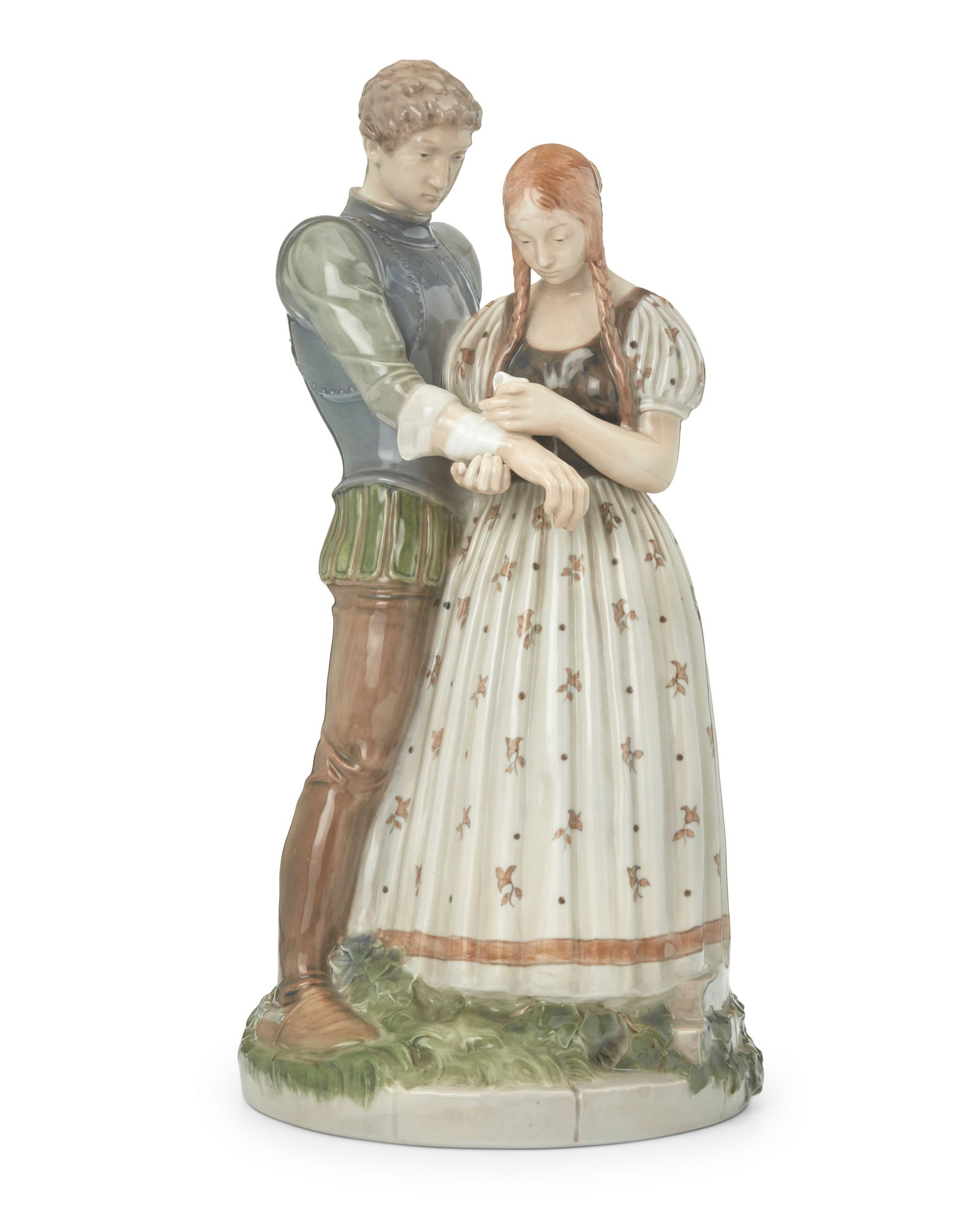 A Royal Copenhagen porcelain Knight and Maiden figurine: A Royal Copenhagen porcelain Knight and Maiden figurine1959Designed by Holger Christensen (1890-1965)Marked and numbered: Royal / [crown] / Copenhagen / Denmark / 3171; again incised: 3171; with incis