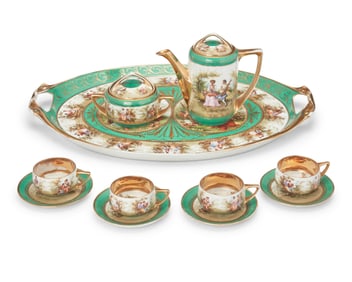 A Rosenthal transfer-printed porcelain chocolate service