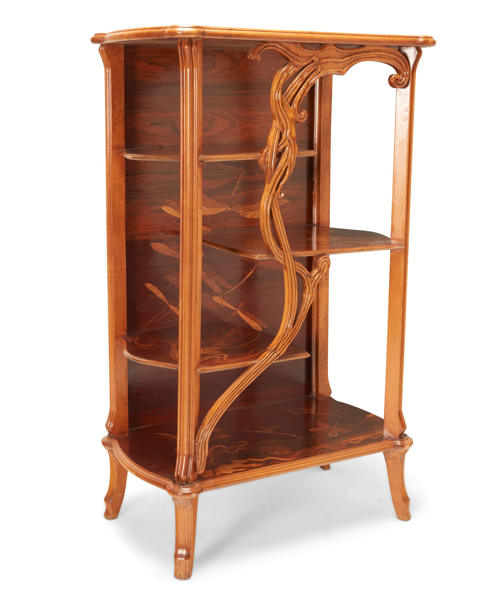 A Galle-style marquetry etagere (1 of 9)