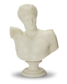 A marble bust of Hermes after Praxiteles