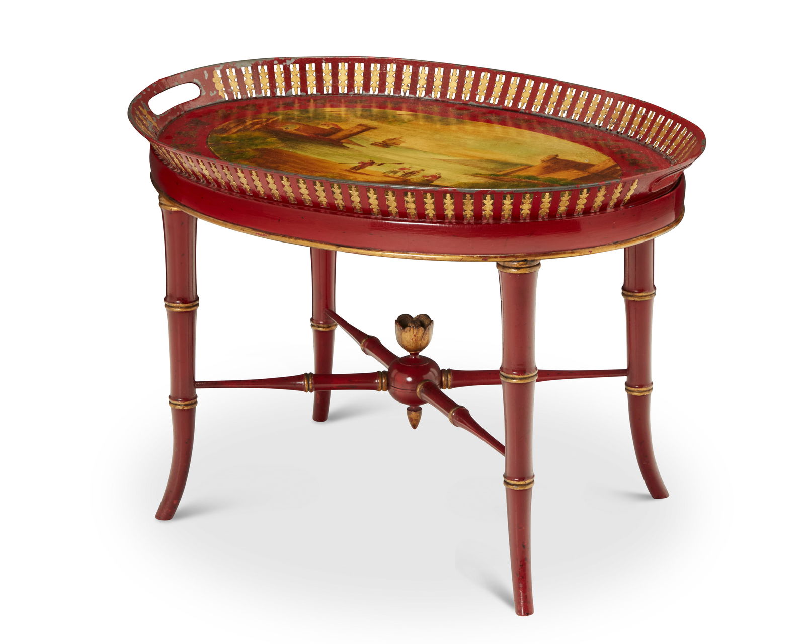 A French tole tray and lacquered wood stand (1 of 4)