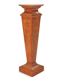 An Edwardian marquetry pedestal