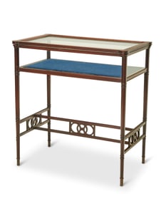 A rosewood table vitrine