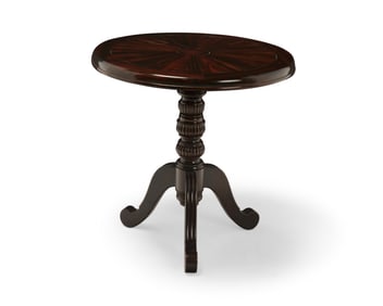 A Continental-style wood pedestal side table
