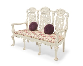 A Dutch Rococo-style white painted settee